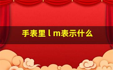 手表里 l m表示什么